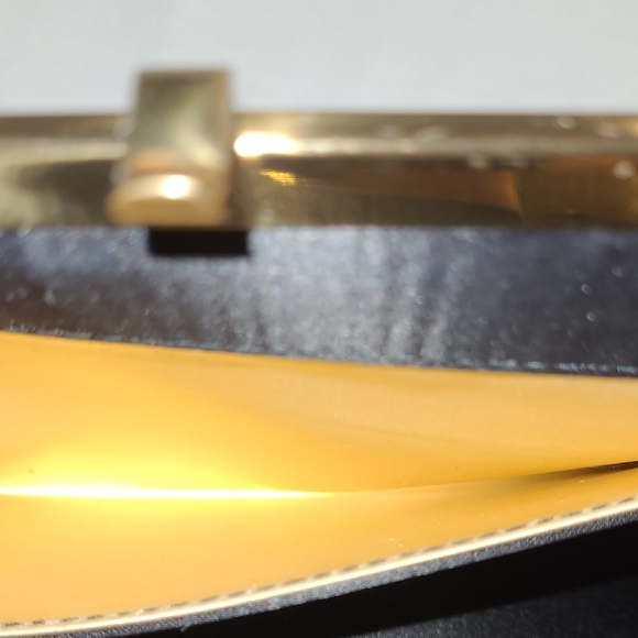 After Five Vintage Elegant Black  Clutch with Gold & Mother Of Pearl Accents - Picture 11 of 12